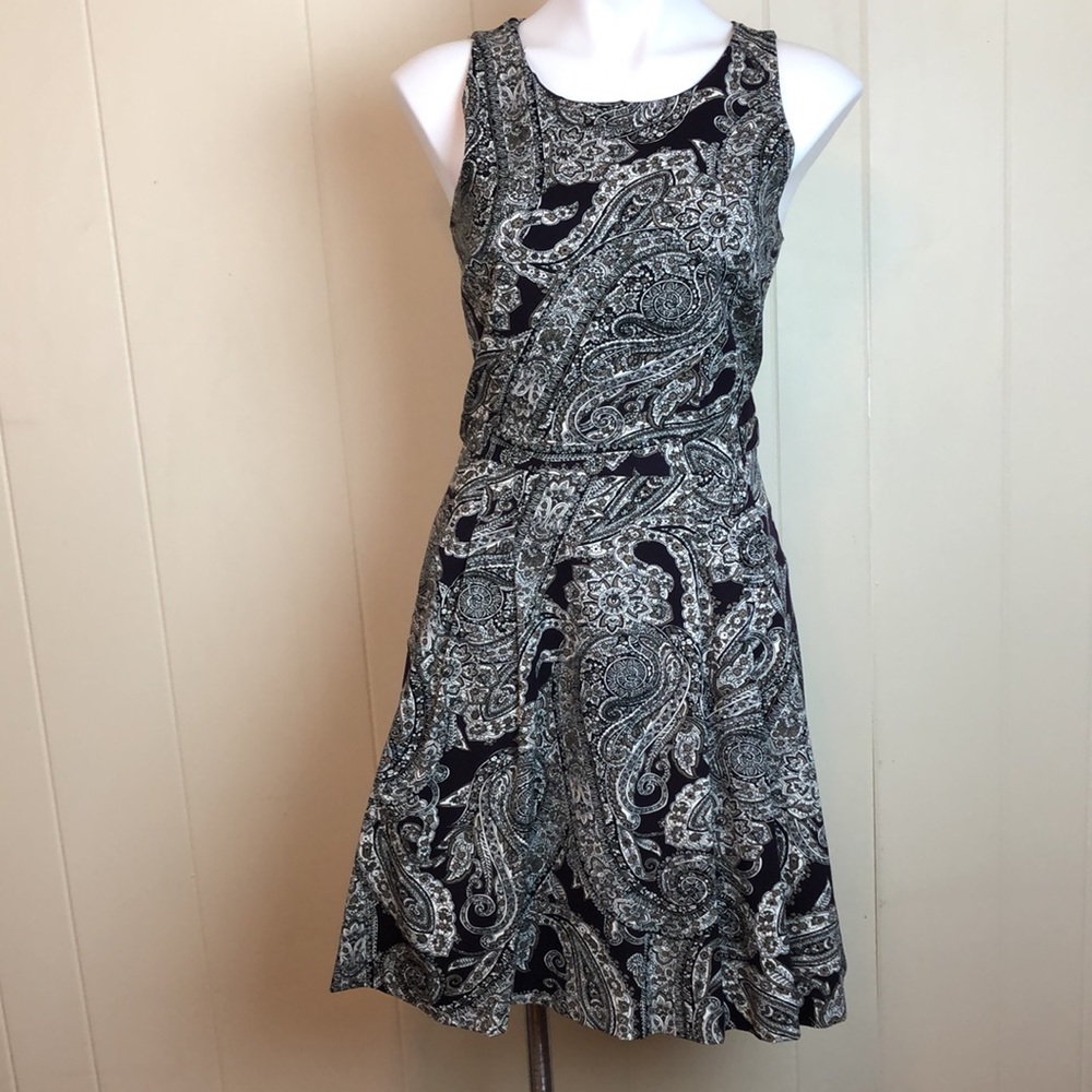 Banana Republic Paisley Retro Fit & Flare Dress 6 Vintage Style Daytime Classic
